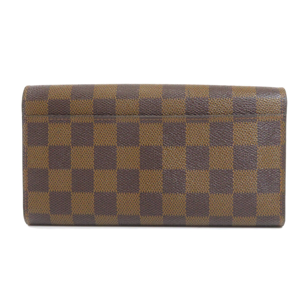 Louis Vuitton Portefeuille Brown Wallet Damier Ebene Canvas Long Sarah Brown